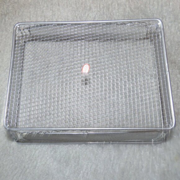 Silvertone Wire Mesh Decorative Rectangle Basket - Picture 10 of 16